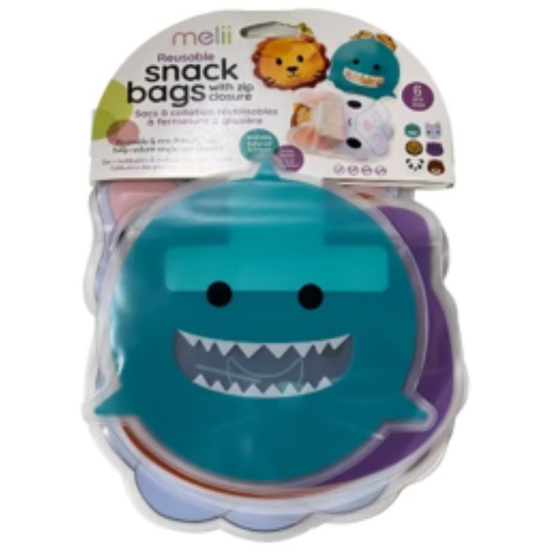 Reusable Animal Snack Bags - 6 Pack