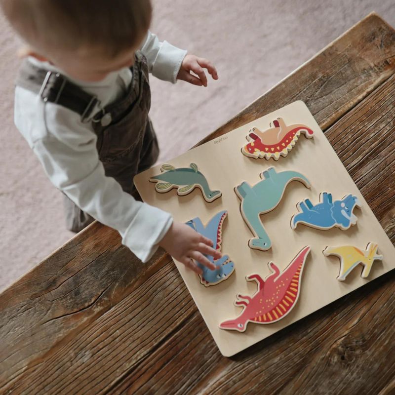 Puzzle dinosaure en bois