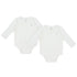Basics Organic Cotton Ribbed Kimono Long Sleeve Onesie - 2 Pack White