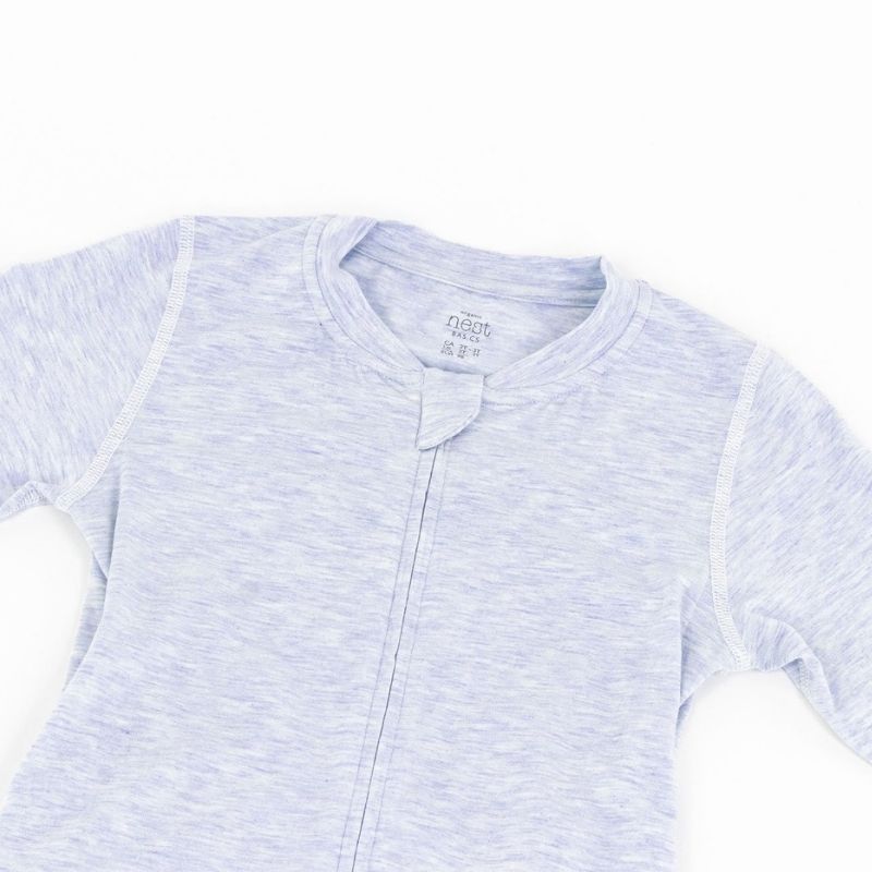 Bamboo Cotton Long Sleeve Drop Bottom Romper Grey Dawn