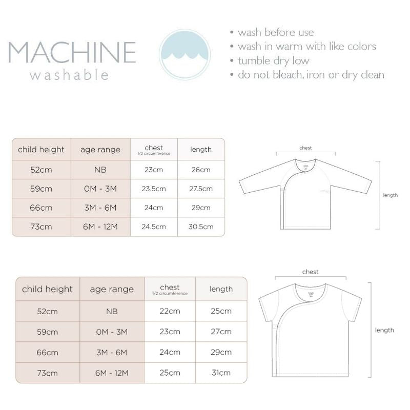 Basics Organic Cotton Ribbed Kimono T-Shirt - 3 Pack Short Sleeve