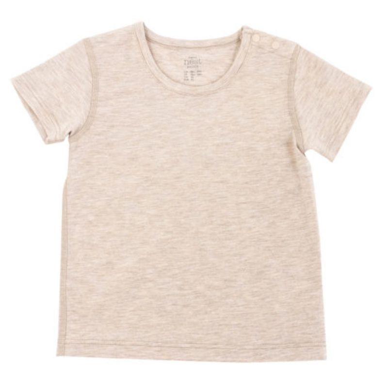 Nest Basics Bamboo Cotton Short Sleeve T-shirt Warm Taupe / 5-6Y