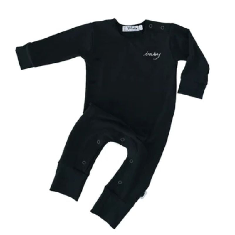 Baby Long Romper Black