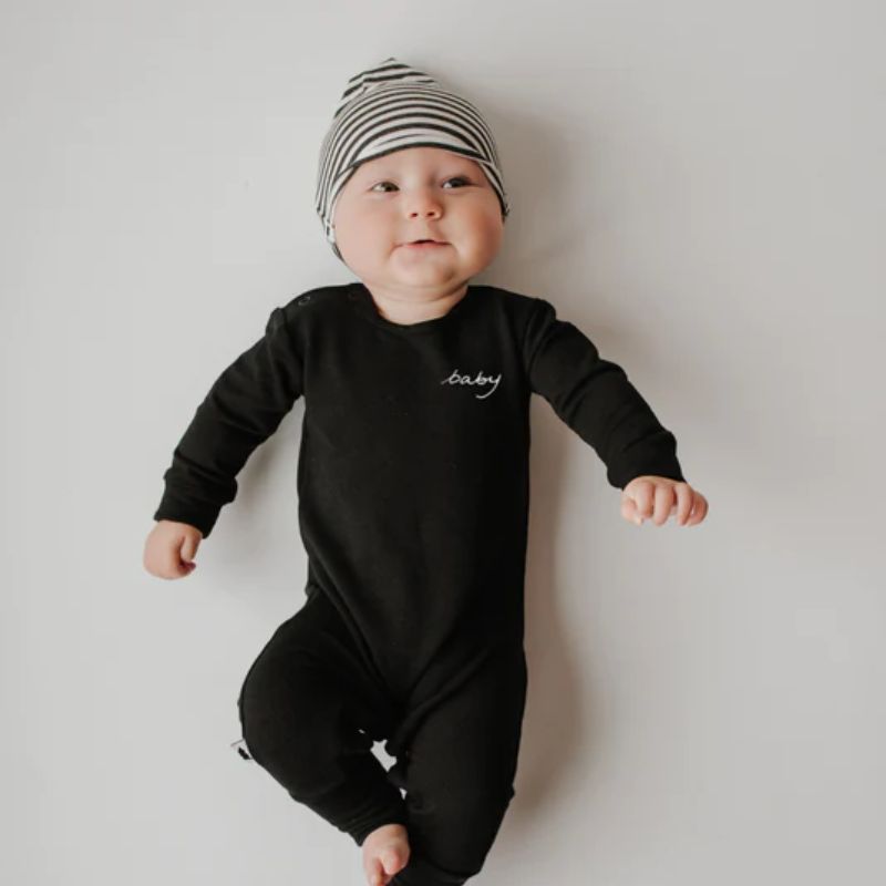 Baby Long Romper Black