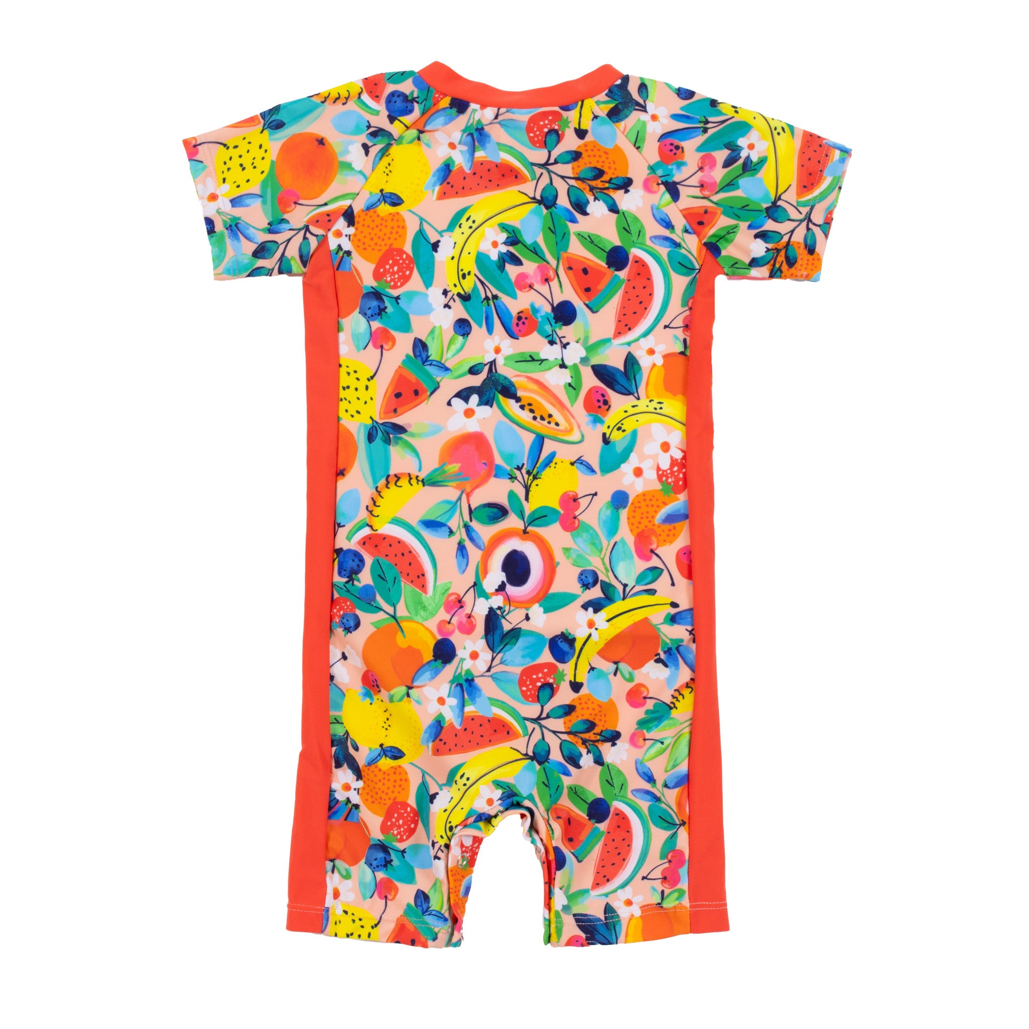 One-Piece Short Sleeve Rashguard Swimsuit