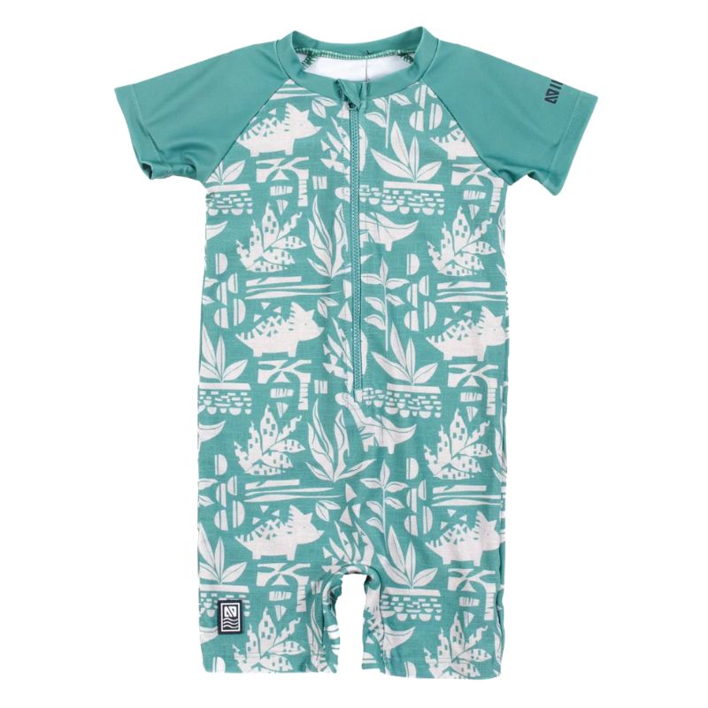 One-Piece Short Sleeve Rashguard Swimsuit