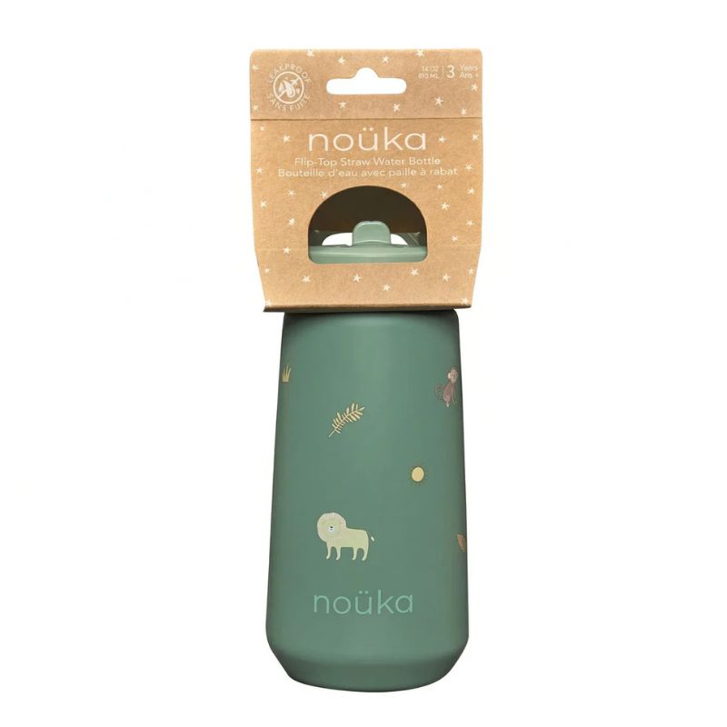 Flip-Top Straw Drinking Bottle - 14 Oz