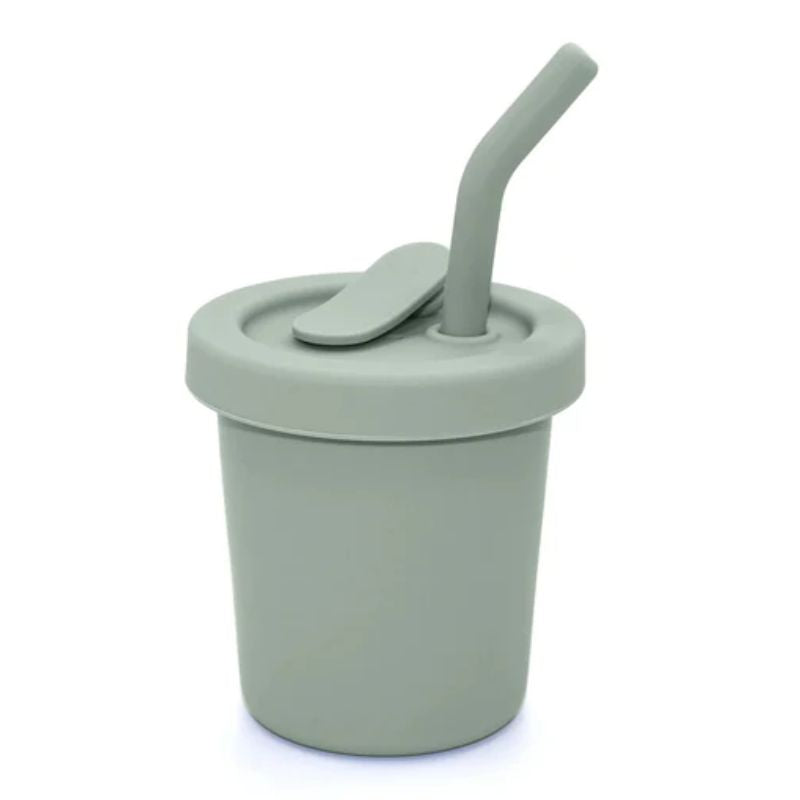 Silicone Straw Cup - 6 Oz Leaf