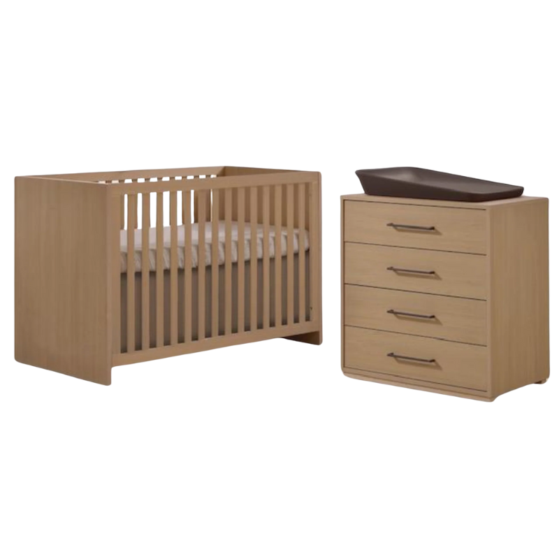 Contempo Island Convertible Crib + 4-Drawer Dresser Combo