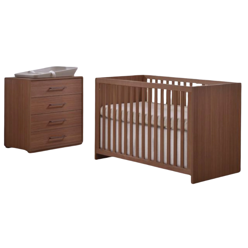 Contempo Island Convertible Crib + 4-Drawer Dresser Combo