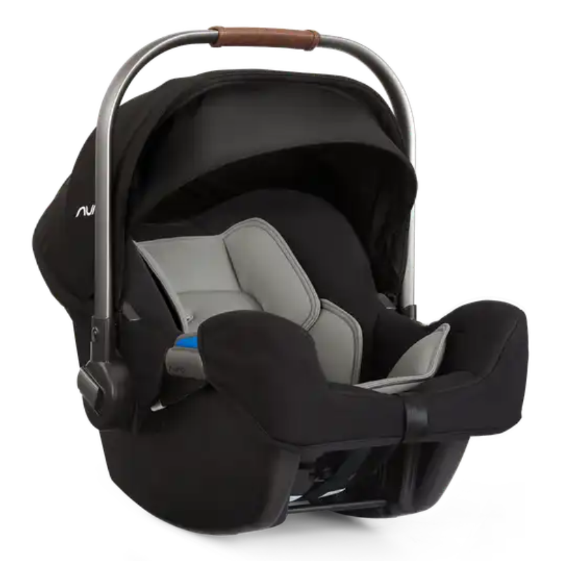 PIPA Infant Car Seat - Caviar (Tan Leatherette Trim)