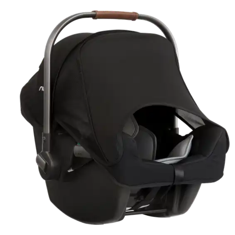 PIPA Infant Car Seat - Caviar (Tan Leatherette Trim)