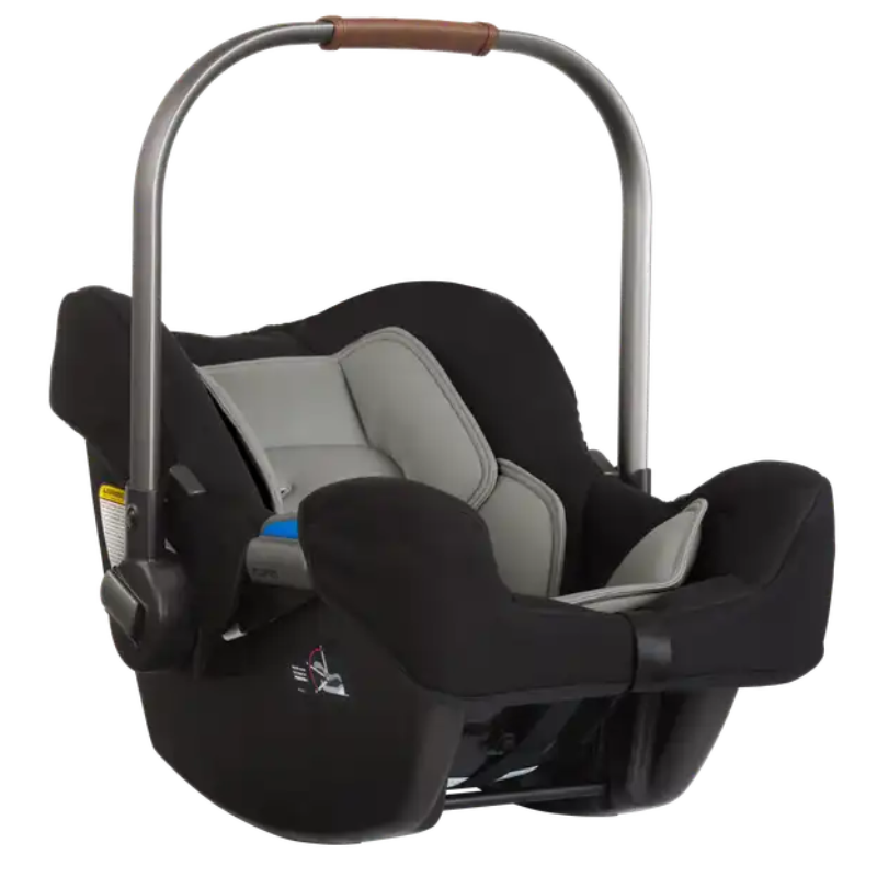 PIPA Infant Car Seat - Caviar (Tan Leatherette Trim)
