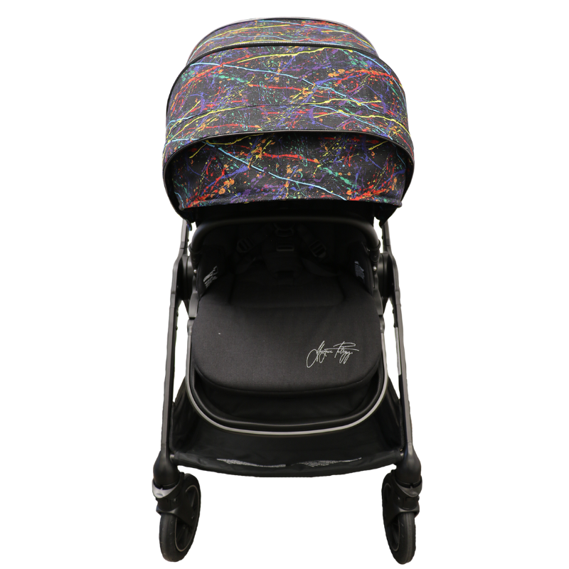 TRIV Stroller in Rainbow + Extra Black Canopy Bundle