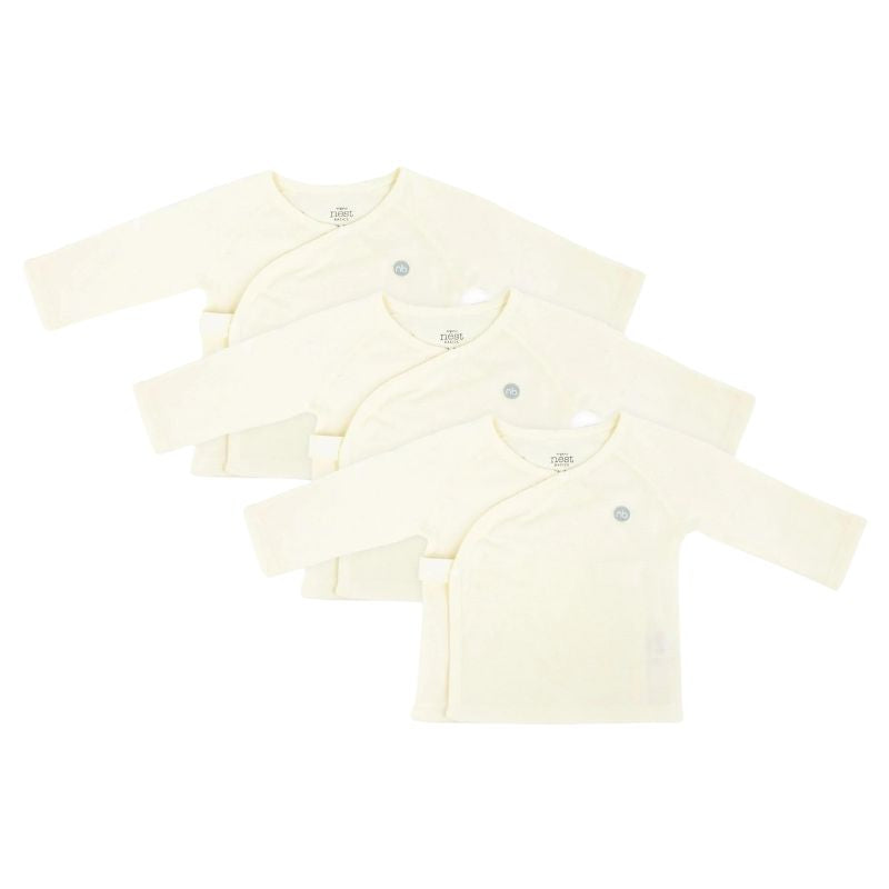 Basics Organic Cotton Ribbed Kimono T-Shirt - 3 Pack