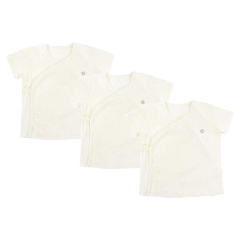 Basics Organic Cotton Ribbed Kimono T-Shirt - 3 Pack Short Sleeve
