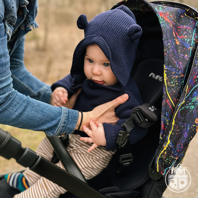 TRIV Stroller in Rainbow + Extra Black Canopy Bundle