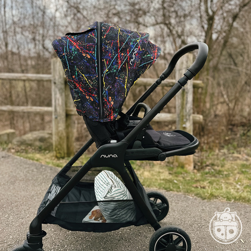 TRIV Stroller in Rainbow + Extra Black Canopy Bundle