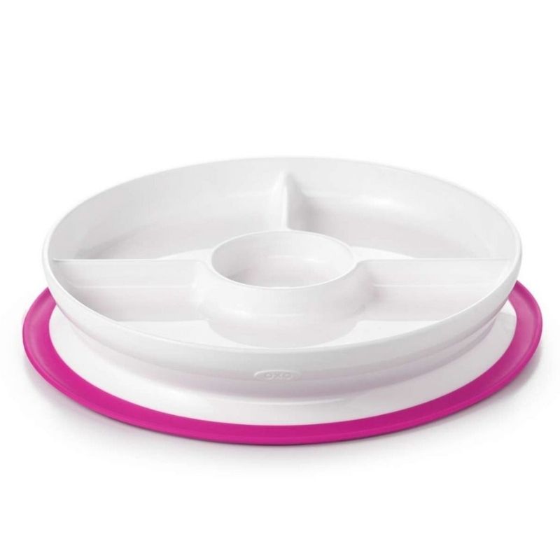 Stick & Stay Divided Plate Pink