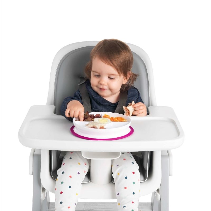 Stick & Stay Divided Plate Pink