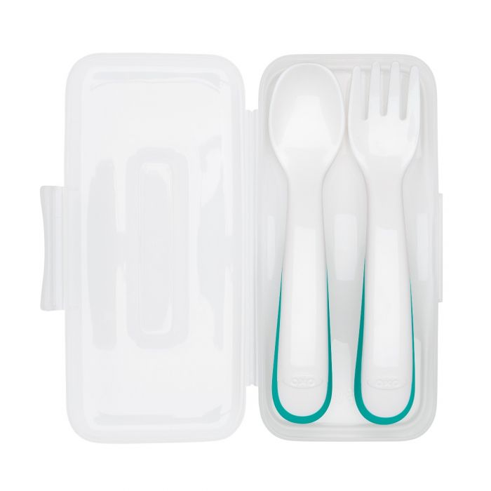 On the Go Plastic Fork & Spoon Teal