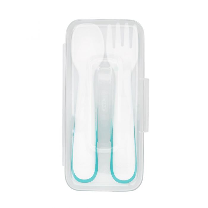 On the Go Plastic Fork & Spoon Teal