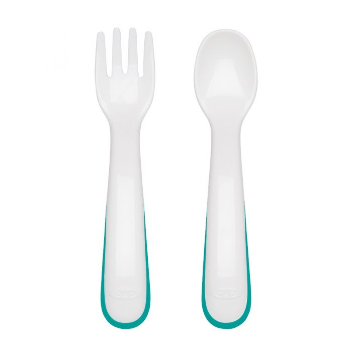 On the Go Plastic Fork & Spoon Teal
