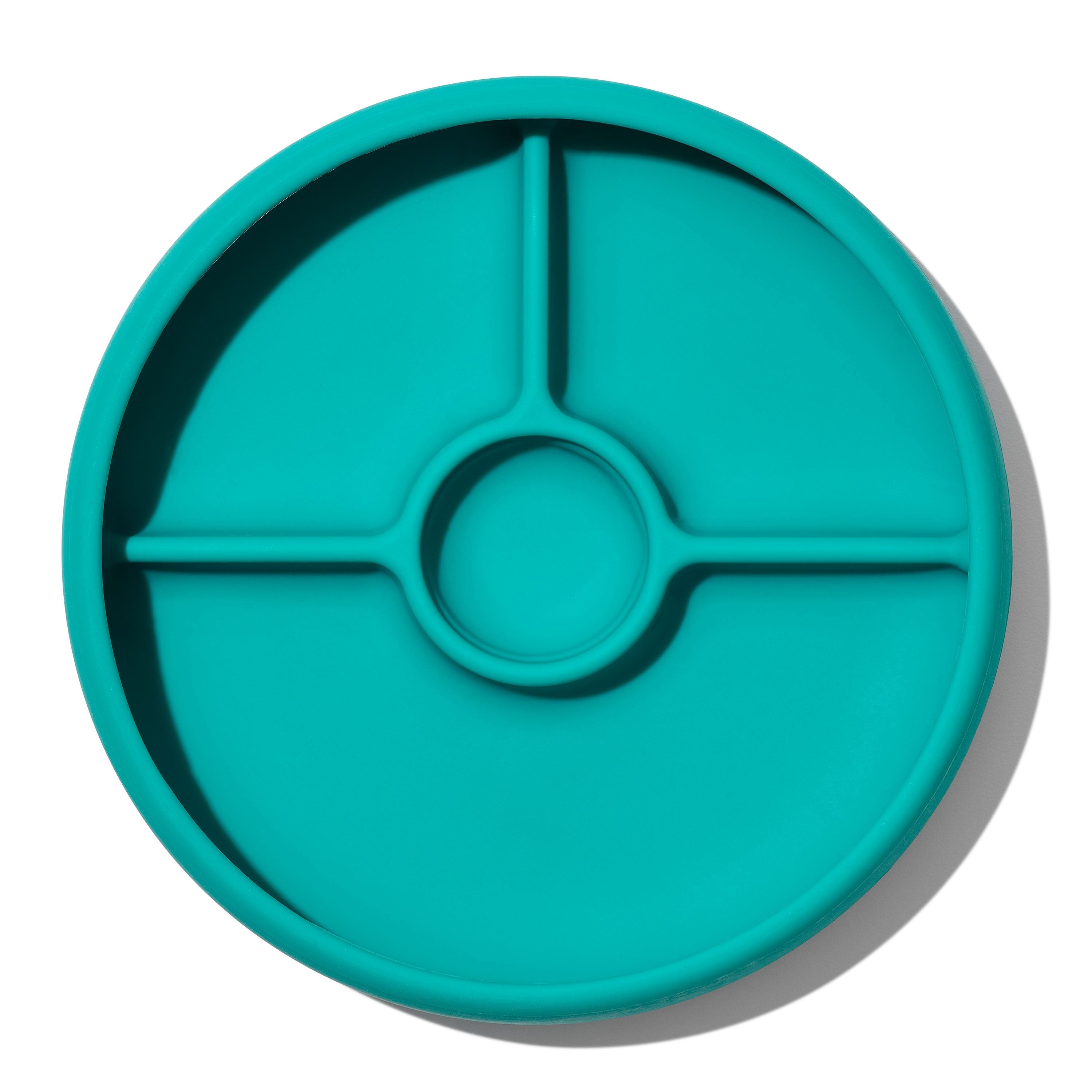 Silicone Divided Plate  Teal
