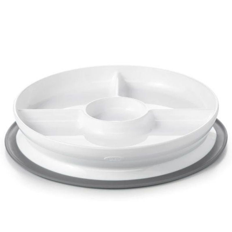 Stick & Stay Divided Plate Grey