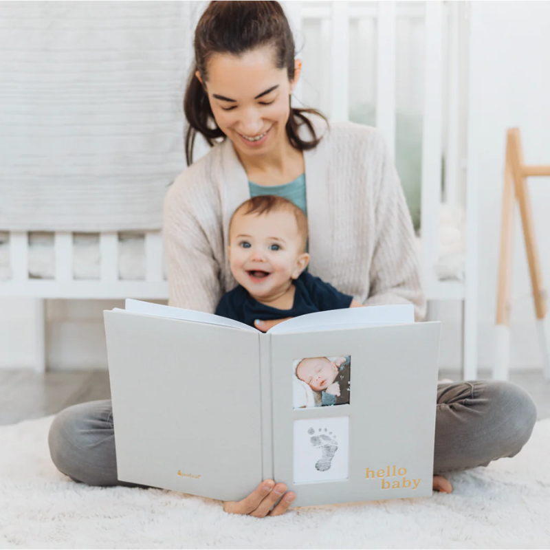 Hello Baby Linen Baby Book