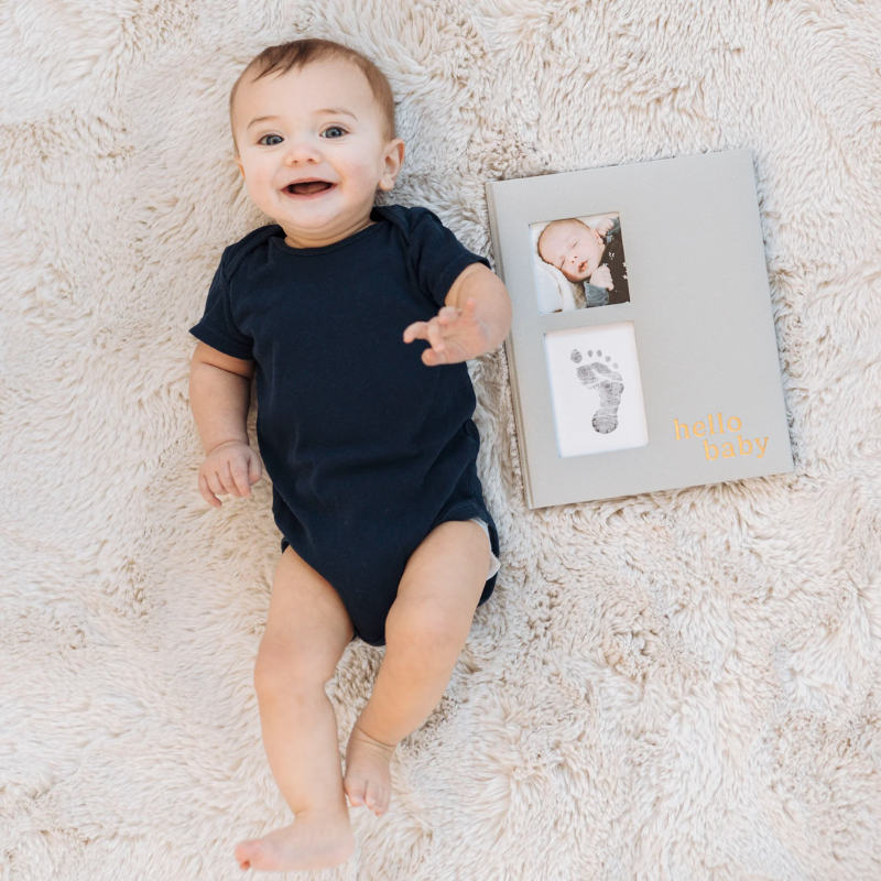 Hello Baby Linen Baby Book