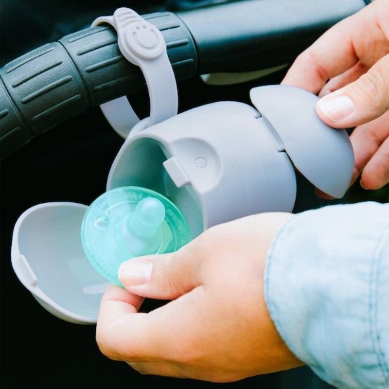 On-the-go Grey Pacifier Holder