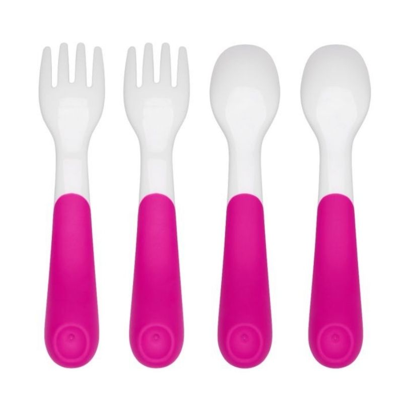 Tot Fork and Spoon Set Pink
