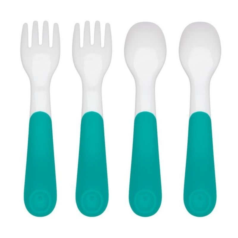 Tot Fork and Spoon Set Teal