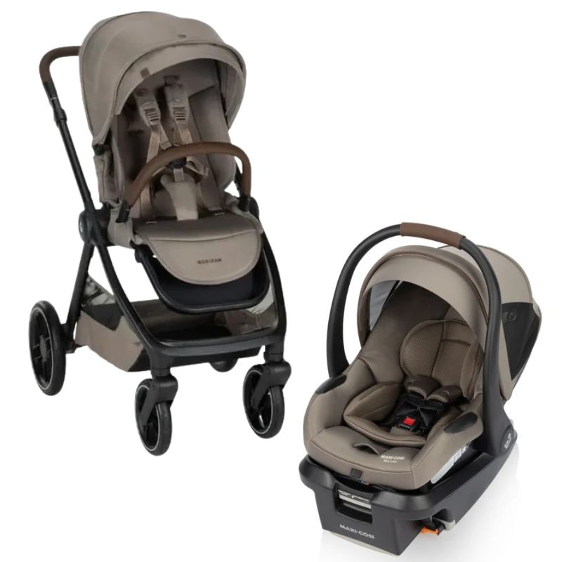Oxford Stroller + Mico Luxe+ Infant Car Seat Travel System - Twillic Truffle