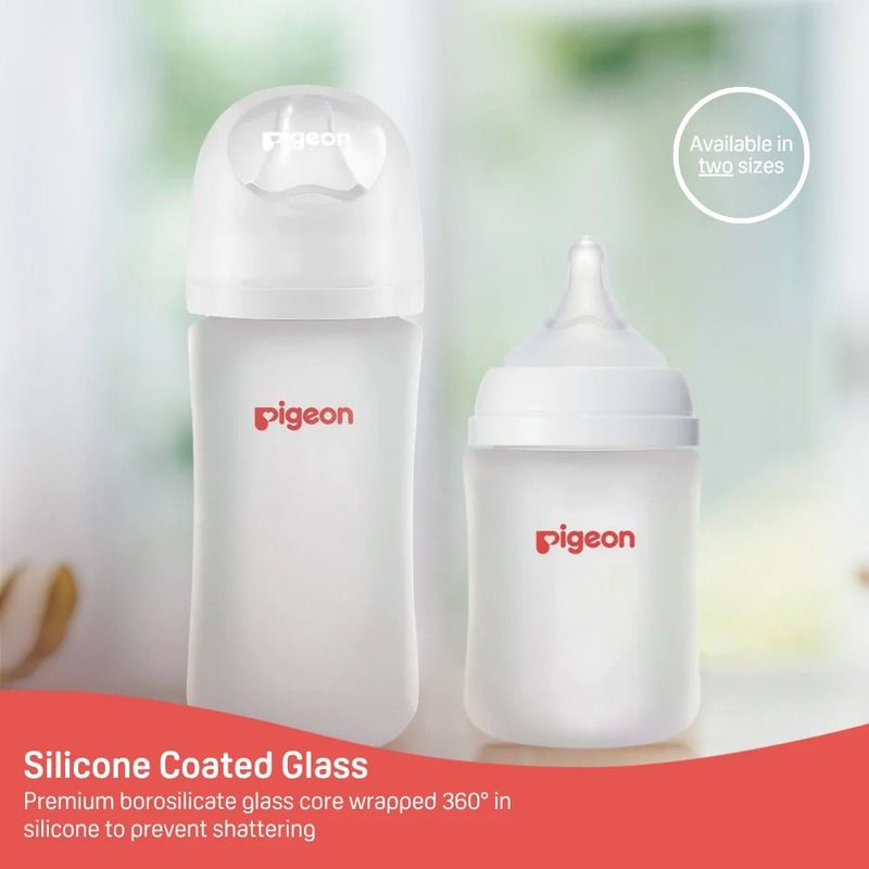 Silicone Coated Glass Baby Bottle