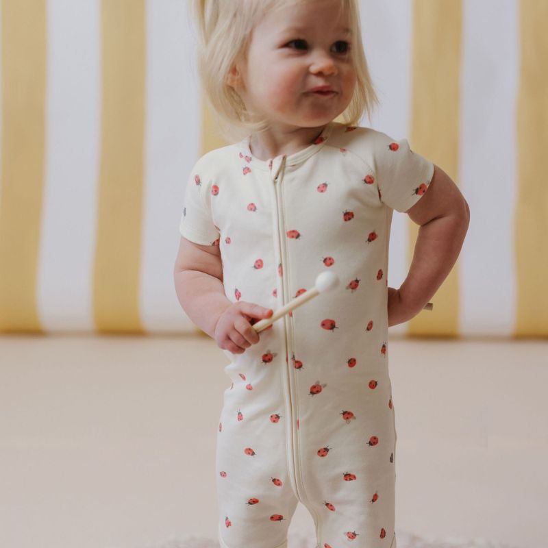 Short Sleeve Sleeper Lucky Ladybug