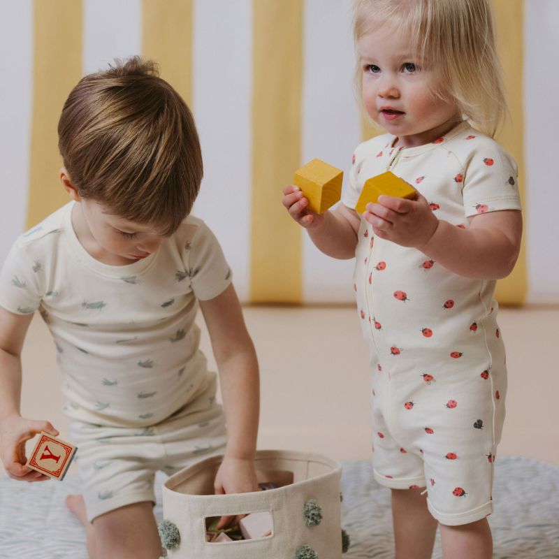 Short Sleeve Sleeper Lucky Ladybug