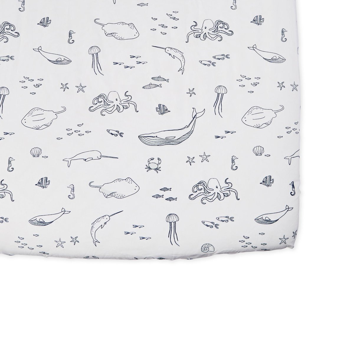 Crib Sheet  Life Aquatic-Marine Blue