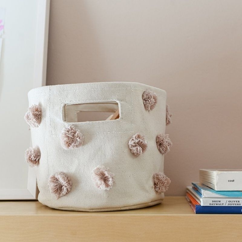 Pom Pom Basket - Mini Rose Pink