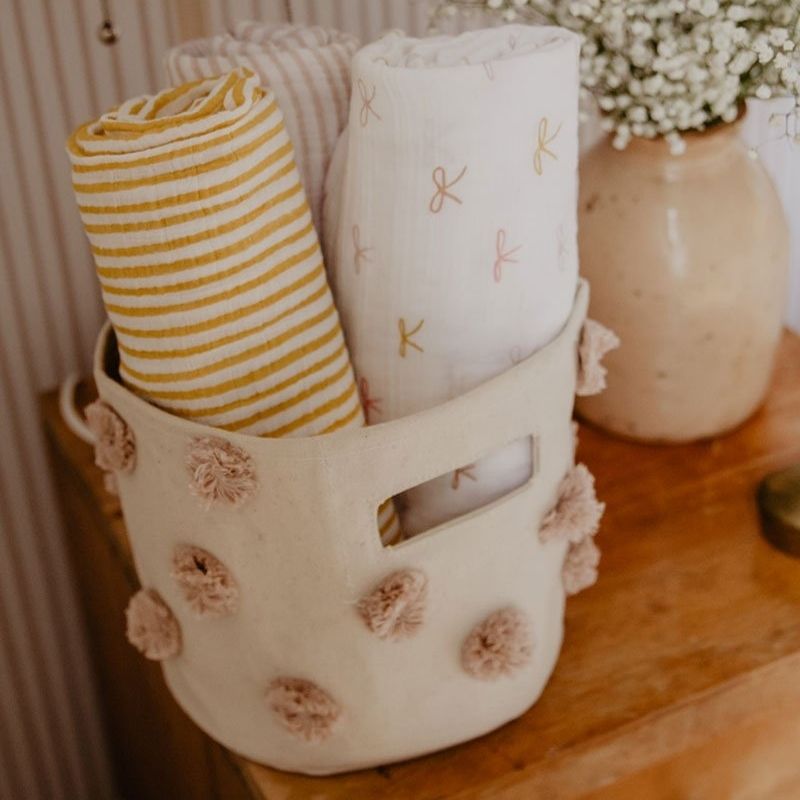 Pom Pom Basket - Mini Rose Pink