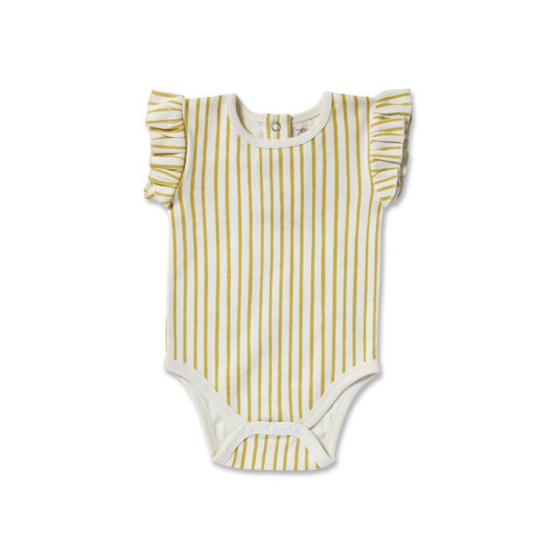 Stripes Away Short Sleeve One-Piece marigold