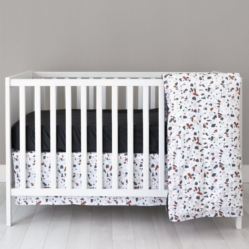 Cotton Muslin Fitted Sheet Black