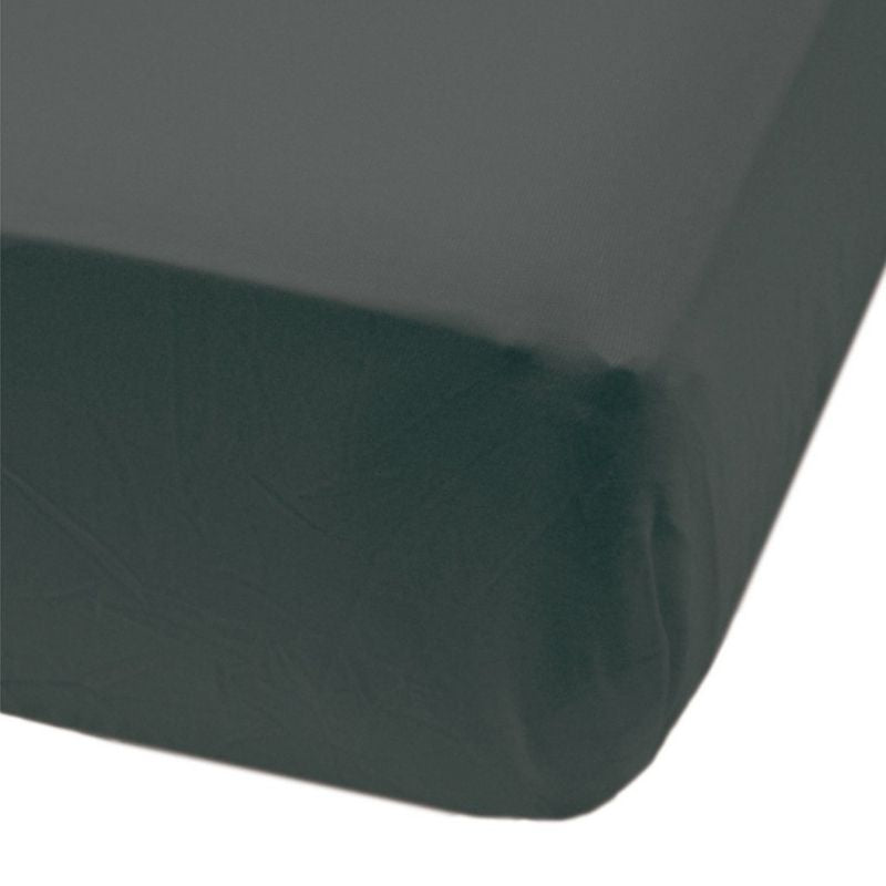 Cotton Muslin Fitted Sheet Black