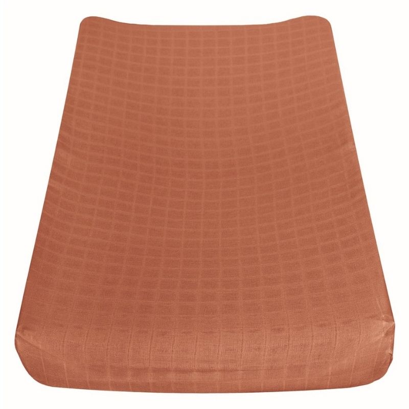 Cotton Muslin Changing Pad Cover Cinnamon
