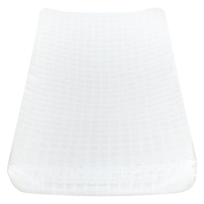 Cotton Muslin Changing Pad Cover White