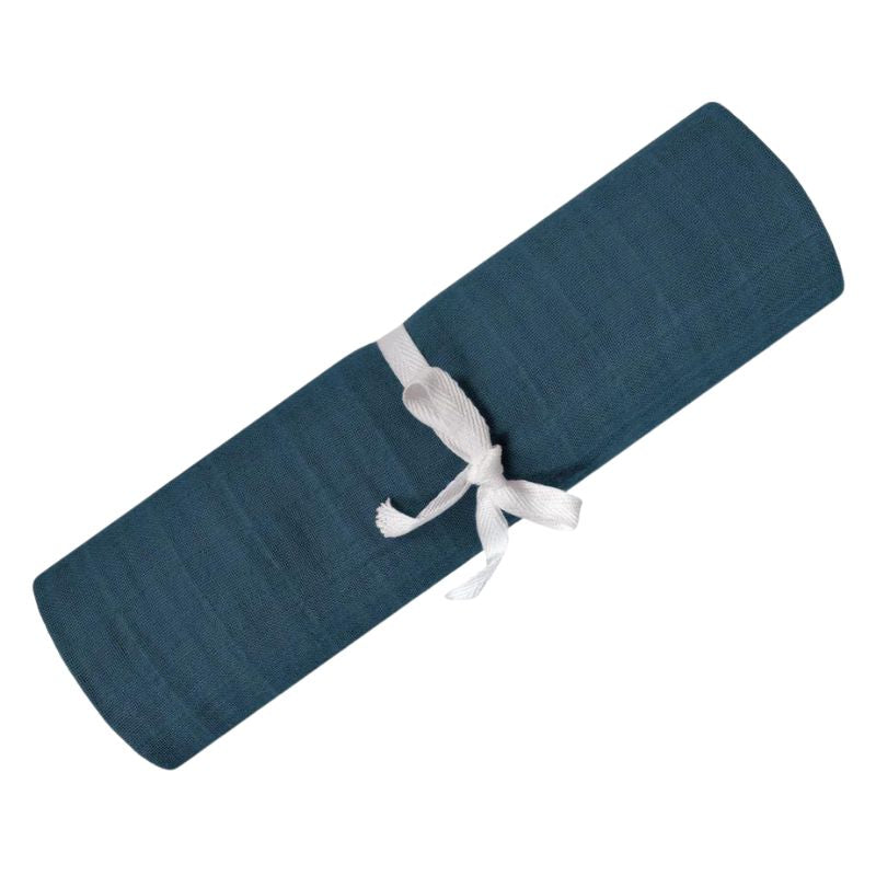 Organic Muslin Swaddle Navy