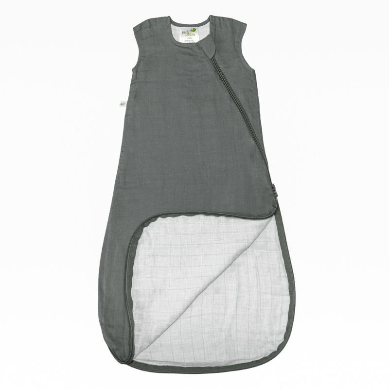 Cotton Muslin Sleep Bag - 0.7 TOG Charcoal