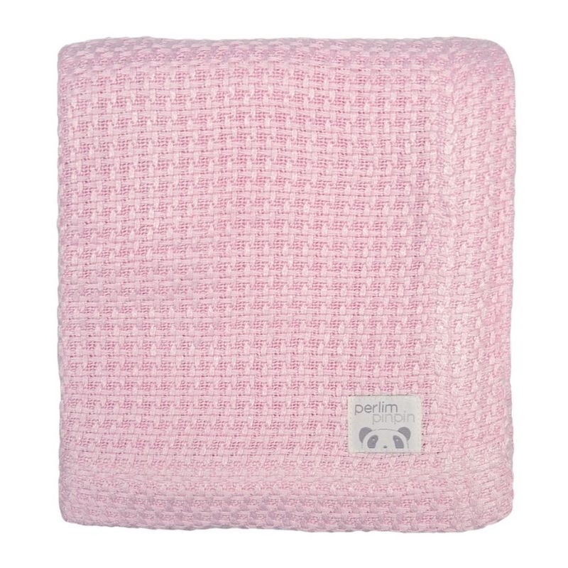 Bamboo Knitted Blanket Pink