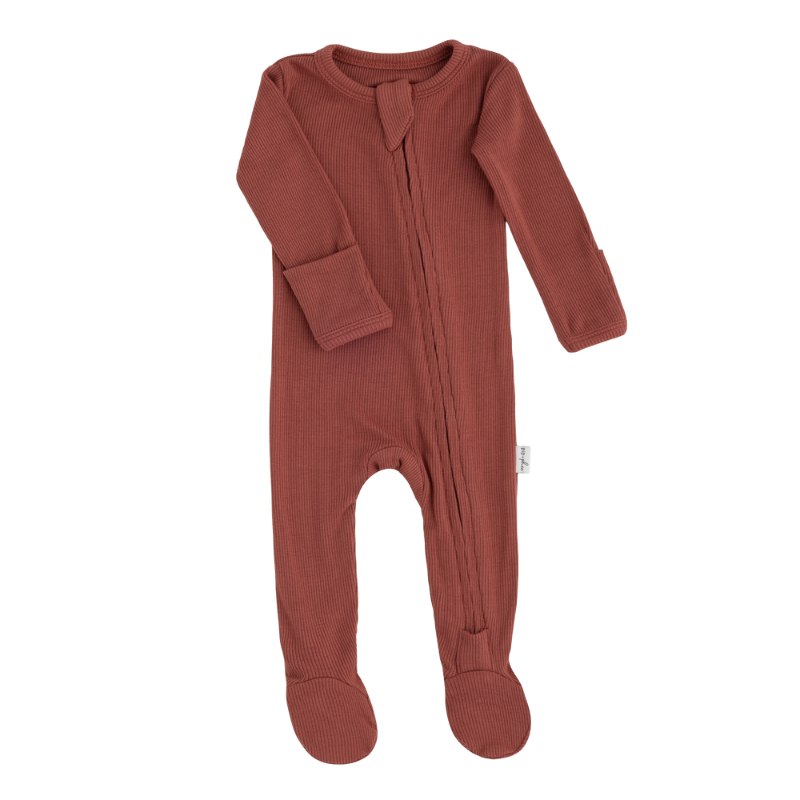 Cotton Ribbed Footed Sleepers - Solids